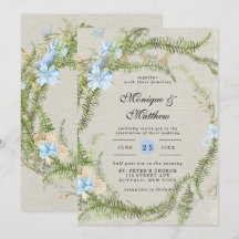 Rustic Summer Fern Wreath Wedding