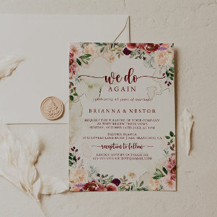 Convite Rustic Summer Floral Nós Fazemos Novamente Renova