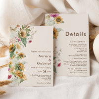 Rustic Sunflower Beige Conta Tudo Em Um Casamento