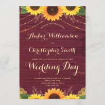 Rustic Sunflower Burgundy String Luzes Casamento
