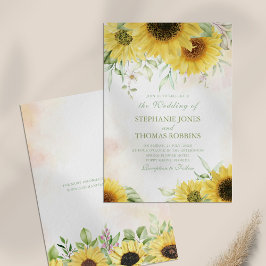 Convite Rustic Sunflower Delight Casamento