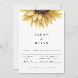 Convite Rustic Sunflower Floral Casamento