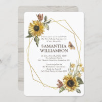 Rustic Sunflower Floral First Communitation