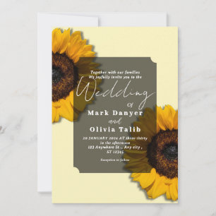 Convite Rustic Sunflower Weditation
