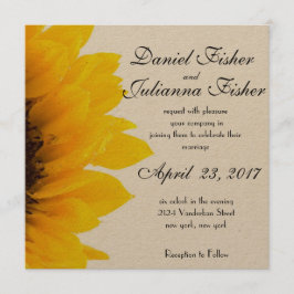 Convite Rustic Sunflower Weditation