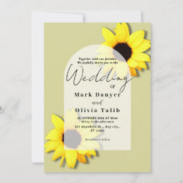 Convite Rustic Sunflower Weditation
