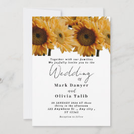Convite Rustic Sunflower Weditation