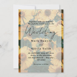 Convite Rustic Sunflower Weditation