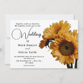 Convite Rustic Sunflower Weditation