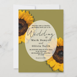 Convite Rustic Sunflower Weditation