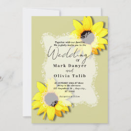 Convite Rustic Sunflower Weditation