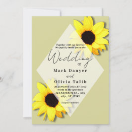 Convite Rustic Sunflower Weditation