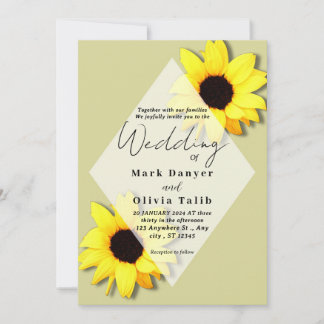 Convite Rustic Sunflower Weditation