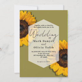 Convite Rustic Sunflower Weditation