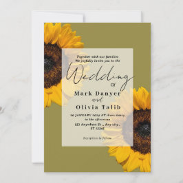 Convite Rustic Sunflower Weditation