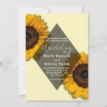 Convite Rustic Sunflower Weditation