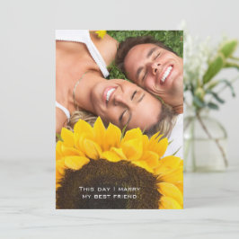 Convite Rustic Sunflower Your Photo Casamento
