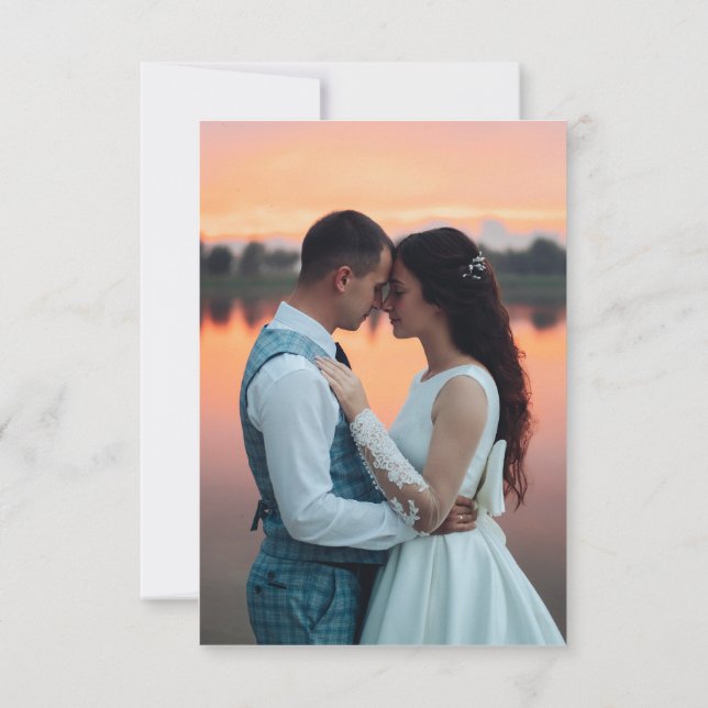 Convite Rustic Sunset Budget Minimalist 2 Foto de Casament (Verso)