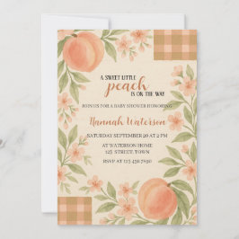 Convite Rustic Sweet Little Peach Baby Shower