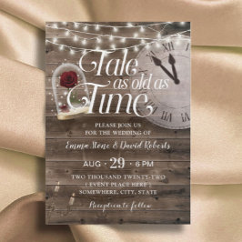 Convite Rustic Tale tão Antigo como Time Fairytale Wedding