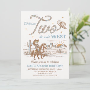Convite Rustic Tan Dou Boas-Vindas A Dois O segundo aniver