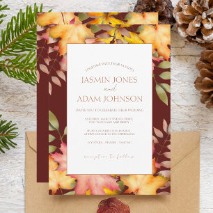 Convite Rustic Terracotta Autumn Fall Deixa Casamento