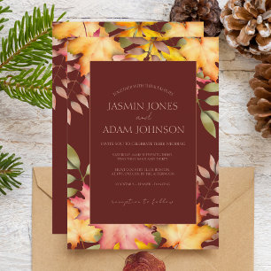 Convite Rustic Terracotta Autumn Fall Deixa Casamento