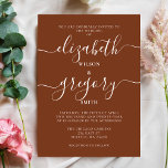 Convite Rustic Terracotta Burnt Orange Modern Wedn<br><div class="desc">Rustic Terracotta Burnt Orange Calliografia Convites de casamento</div>