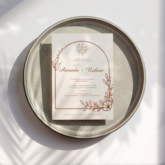 Convite Rustic Terracotta Casamento (Criador carregado)