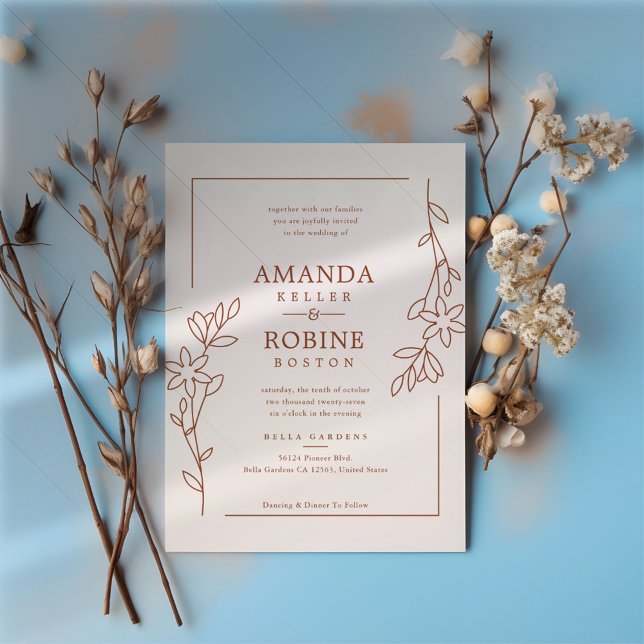 Convite Rustic Terracotta Casamento (Criador carregado)