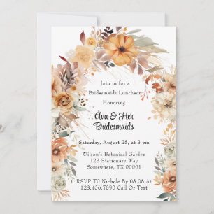 Convite Rustic Terracotta Floral Arch Bridesmaids Luncheid