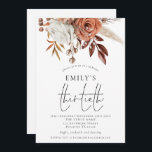Convite Rustic Terracotta Florals Terceira Festa de aniver<br><div class="desc">Rustic Terracotta Florals Sexto Aniversário Um roteiro elegante para a ocasião e personalizar facilmente o resto do texto de acordo com suas necessidades.</div>