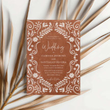 Convite Rustic Terracotta Mexicano Para Casamento