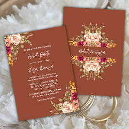 Convite Rustic Terracotta Watercolor Autumn