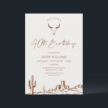 Convite Rustic Terracotta Western aniversário de 40 anos<br><div class="desc">Rustic Terracotta Western Wild West ou Rodeo aniversário de 40 anos Invitation Este convite para aniversário de 40 anos ocidental apresenta um crânio de touros, ilustração da paisagem do deserto e um título de caligrafia moderno. É ideal para alguém que tenha uma festa de aniversário de 40 anos estilo country...</div>