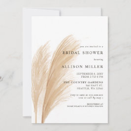 Convite Rustic Terthy Neutral Boho Pampas Chá de panela I