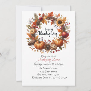 Convite Rustic Thankanding Pumpkin Watercolor Autumn