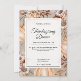 Convite Rustic Thanksgiving Dinner Invitation