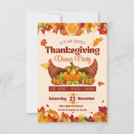 Convite Rustic Thanksgiving Dinner Invitation Fall Party 