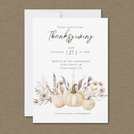 Convite Rustic Thanksgiving Dinner Pumpkin 