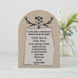 Convite Rustic The Hunt Está Sobre Casamento Mostrado em K