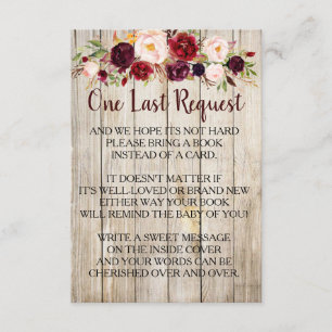 Convite Rustic Traga um livro em vez de Chá de fraldas de 