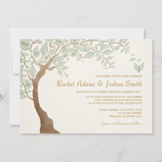 Convite Rustic Tree Wedation (Frente)