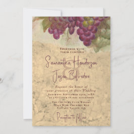 Convite Rustic Vineyard Watercolor Elegant Wedding