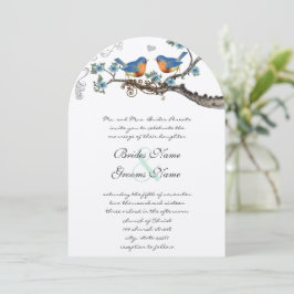 Convite Rustic Vintage Bluebirds Wedding Invitations