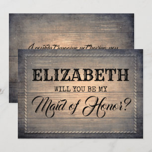 Convite Rustic Você Será Minha Madrinha de casamento   Bri