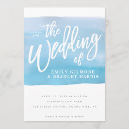 Convite Rustic Watercolor Blue