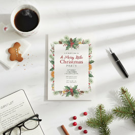Convite Rustic Watercolor Christmas Invitation