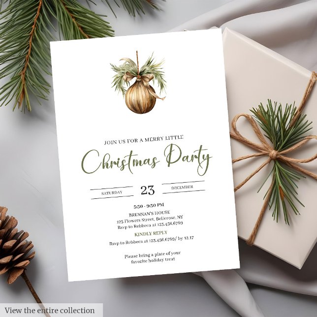 Convite Rustic Watercolor Earthy Holiday Christmas Party  (Rustic Watercolor Earthy Holiday Christmas Party Invite

)