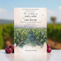 Rustic Watercolor Elegant Vineyard Wedding